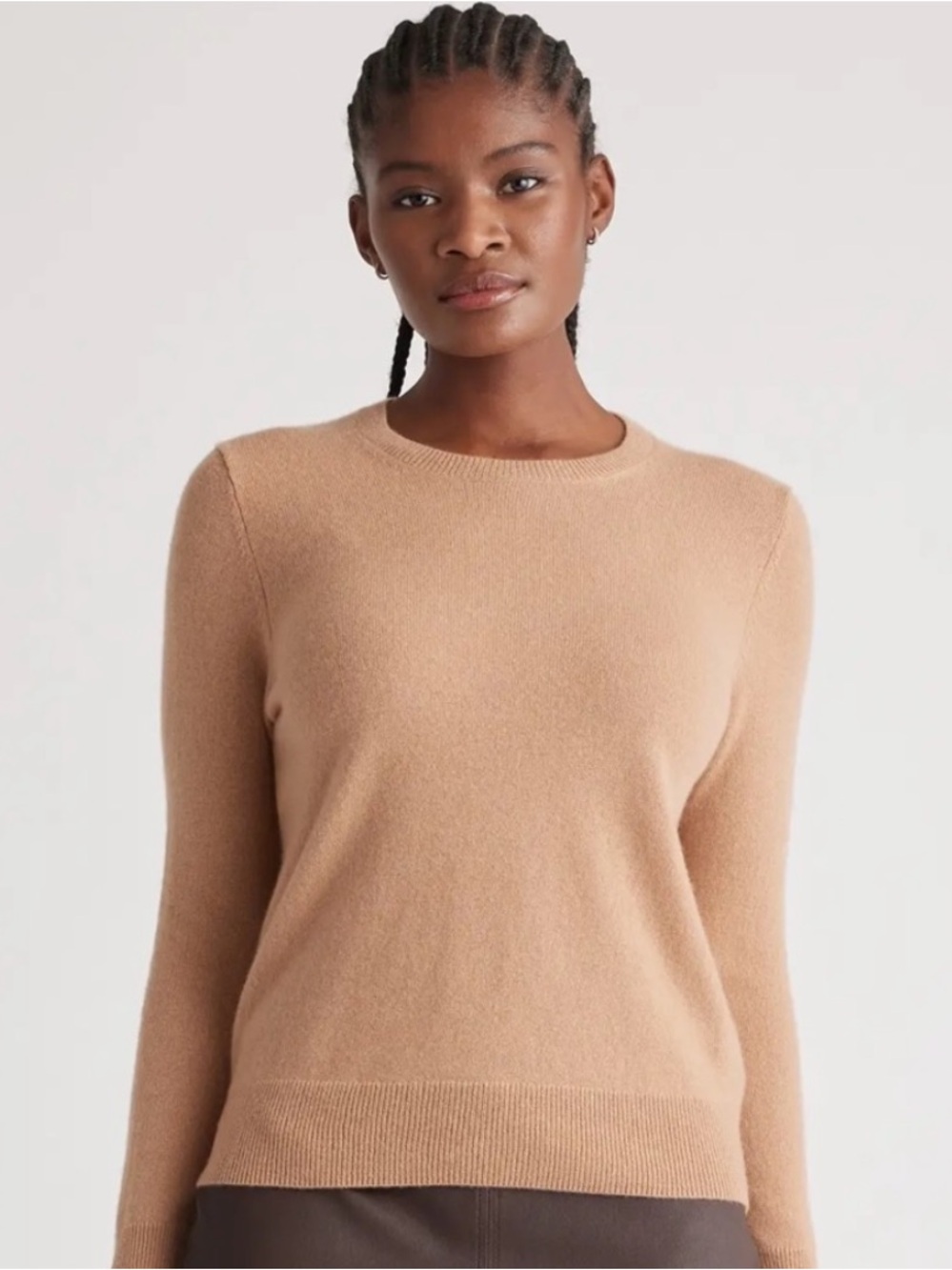 Quince Cashmere Crewneck Sweater Camel Tan Size Medium